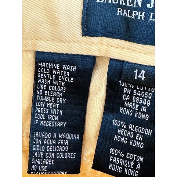 EUC Lauren Ralph Lauren Pants Yellow Capri Straight Leg Casual Womens Sz 14 - Picture 7 of 7